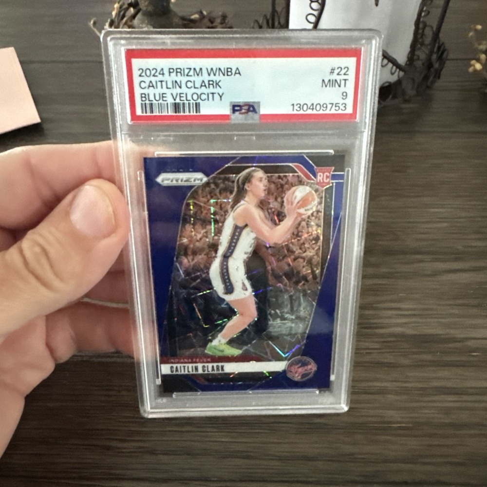 2024 Panini WNBA Prizm Caitlin Clark #22 RC Rookie Blue Velocity PSA 9